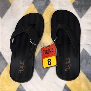 Flojos Black Men's Slip-On Flip Flops